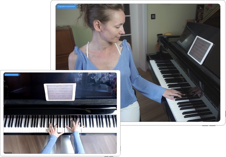 Studio-system piano lessons at Klavierschule Markt Bibart - tablets